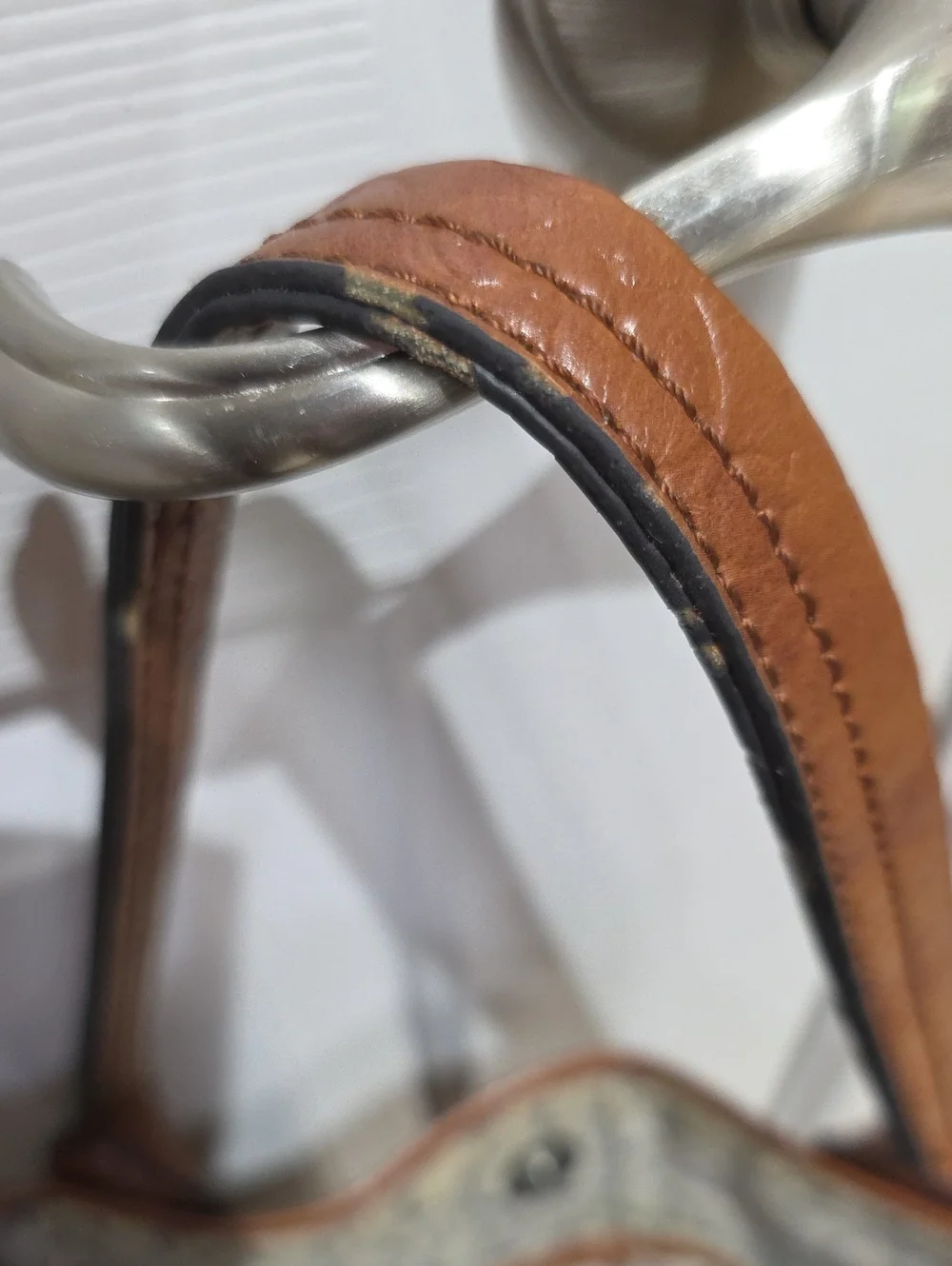 Guess Signature Embossed Leather Tote Bag in Cognac Brown